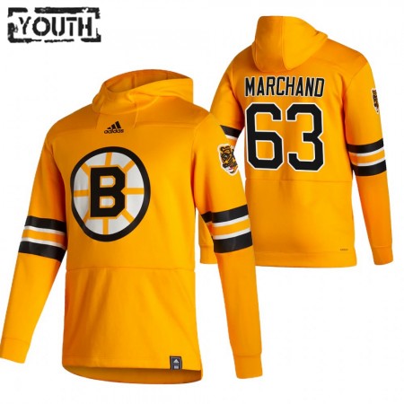 Boston Bruins Brad Marchand 63 2020-21 Reverse Retro Pullover Mikiny Hooded - Dětské